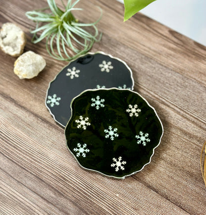 Snowflake coasters