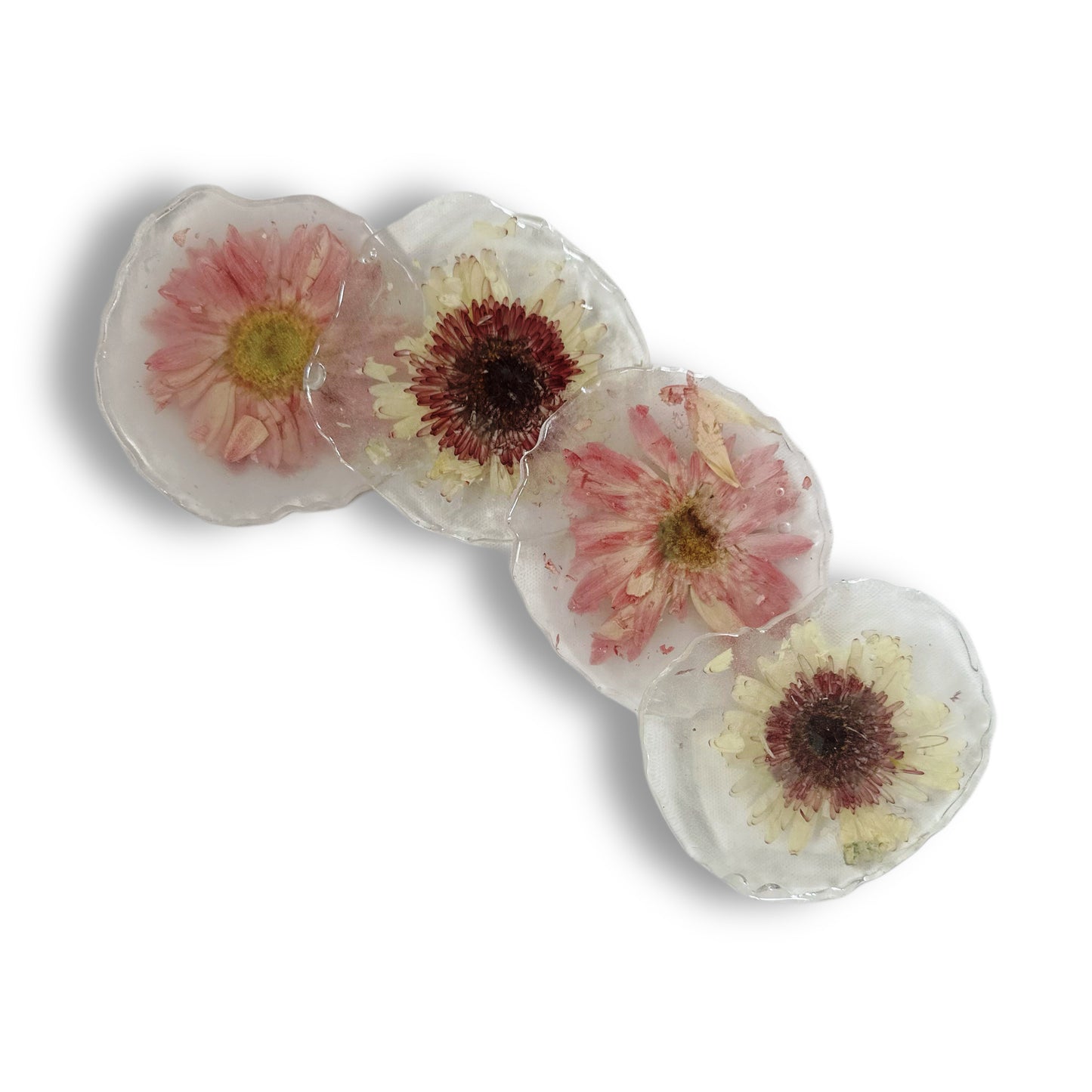 Milky Floral Coasters - 4 PC