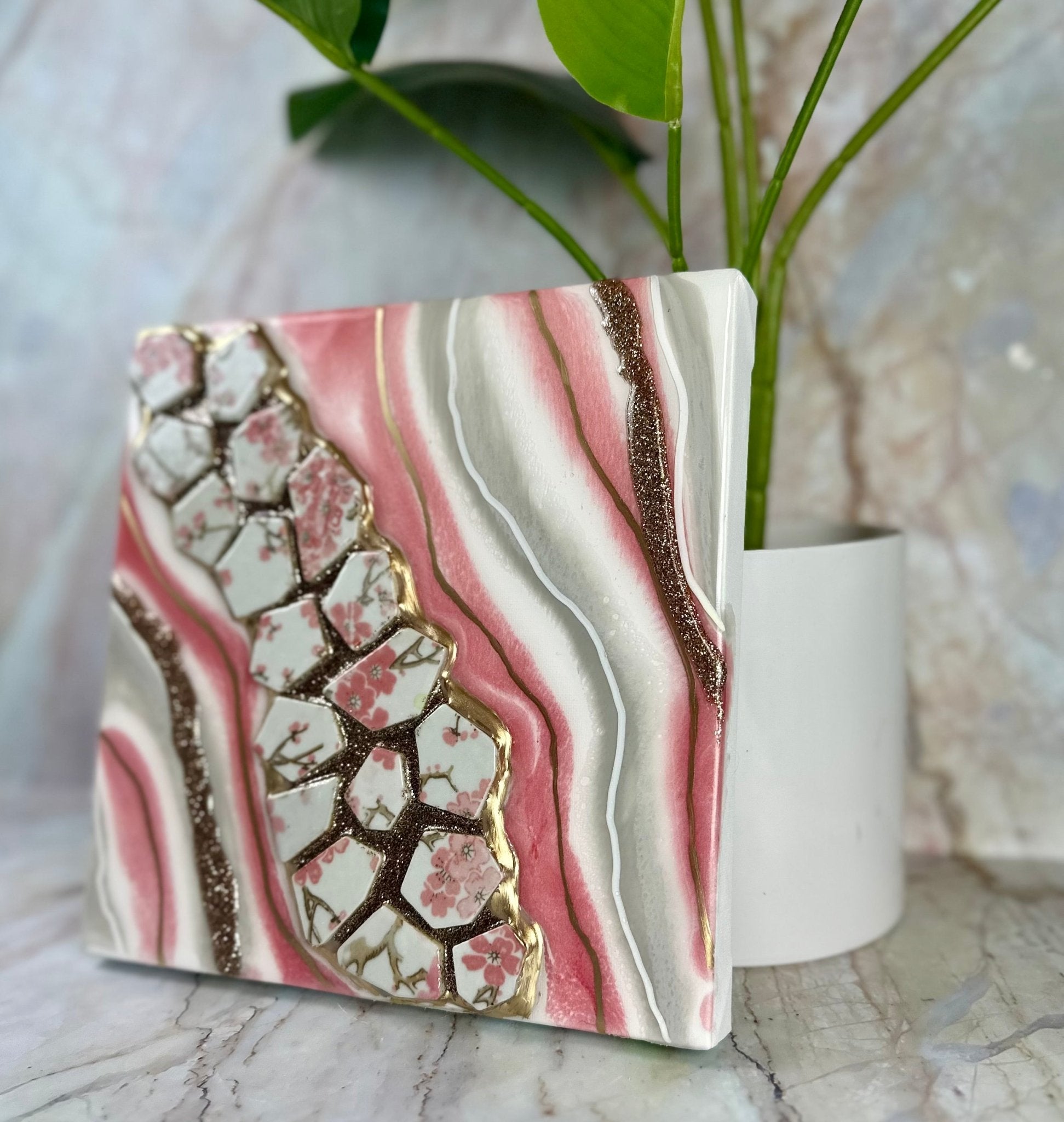 Ceramic Floral "Geode" - Bragg About It Artistry