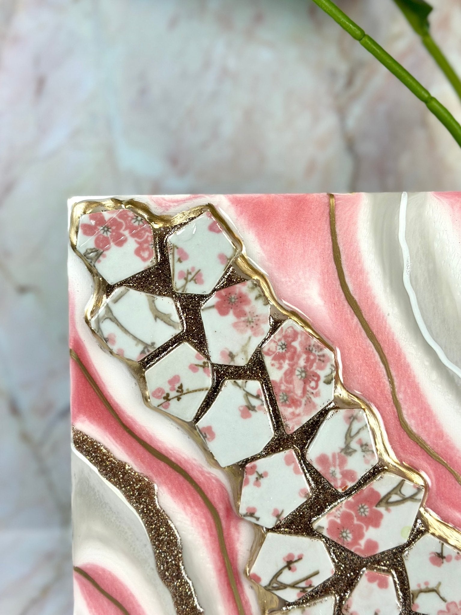 Ceramic Floral "Geode" - Bragg About It Artistry