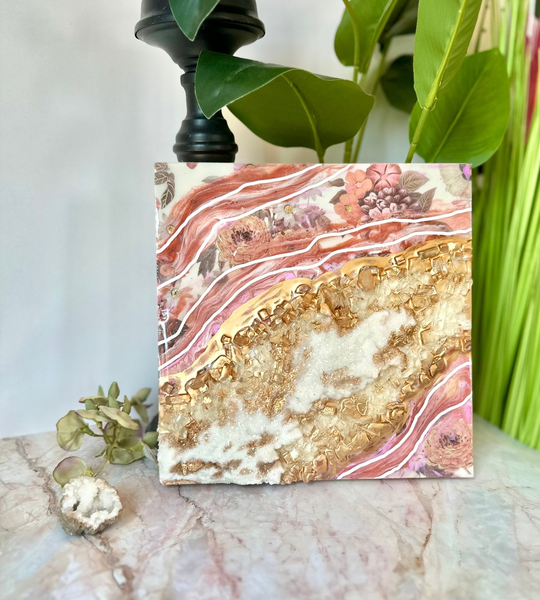 Druzy Rose Geode - Bragg About It Artistry