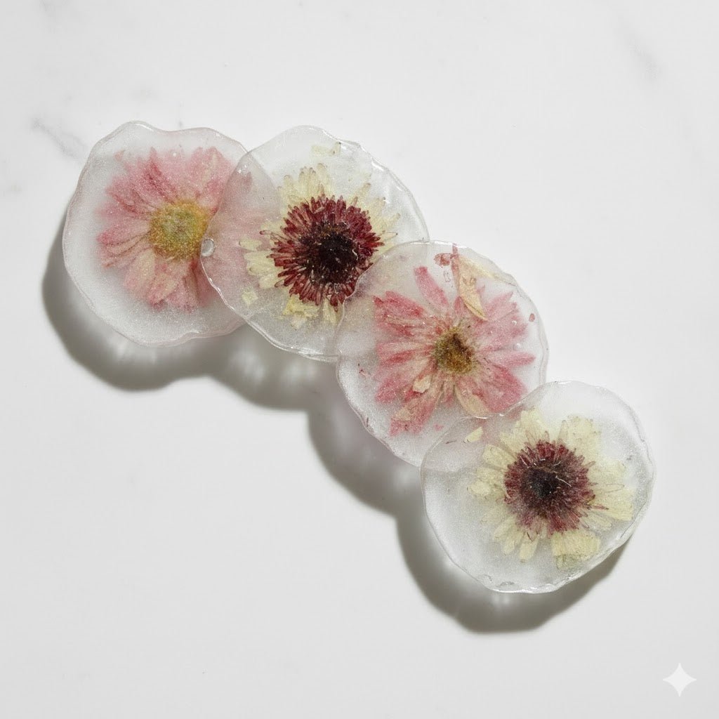 Milky Floral Coasters - 4 PC - Bragg About It Artistry