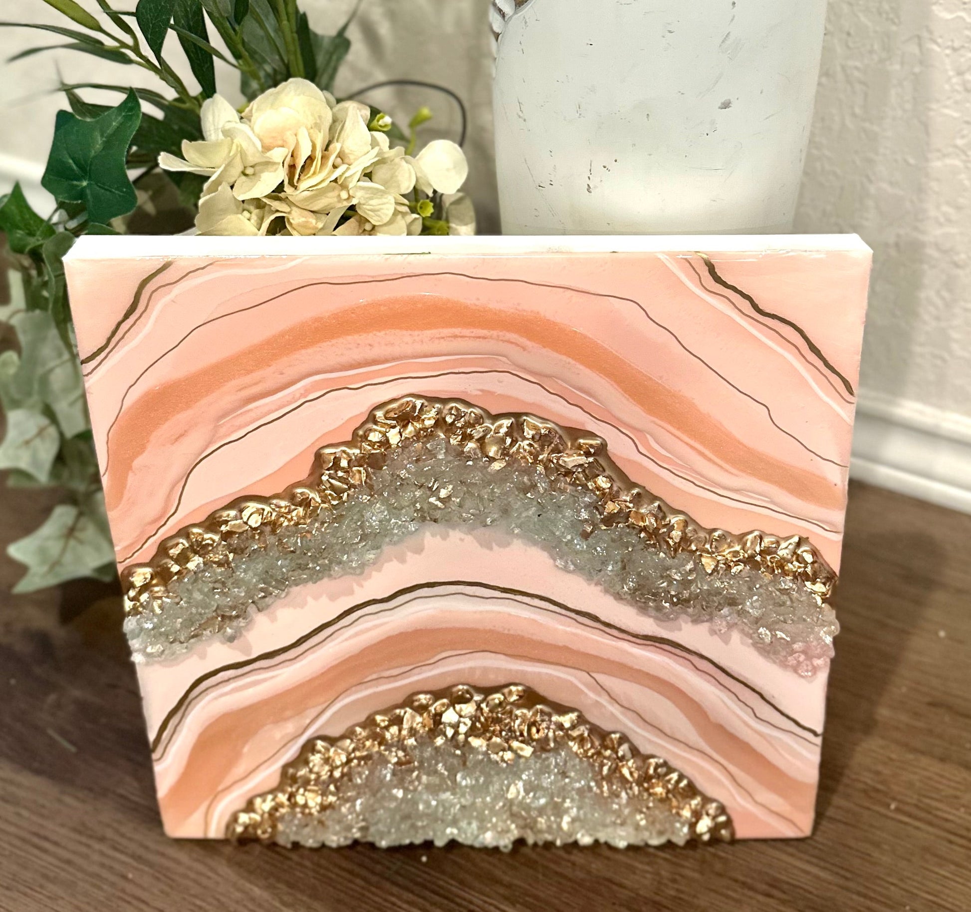 Pastel Pink Geode Art - Bragg About It Artistry