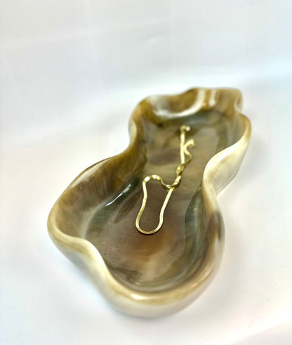 Wavy Neutral Marbled Tray - Bragg About It Artistry