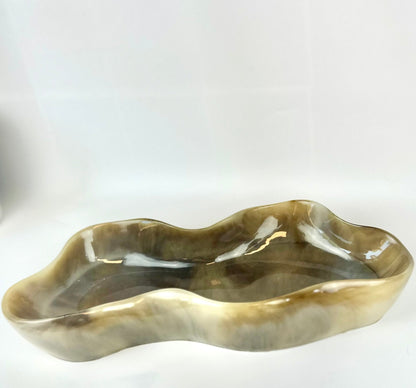 Wavy Neutral Marbled Tray - Bragg About It Artistry