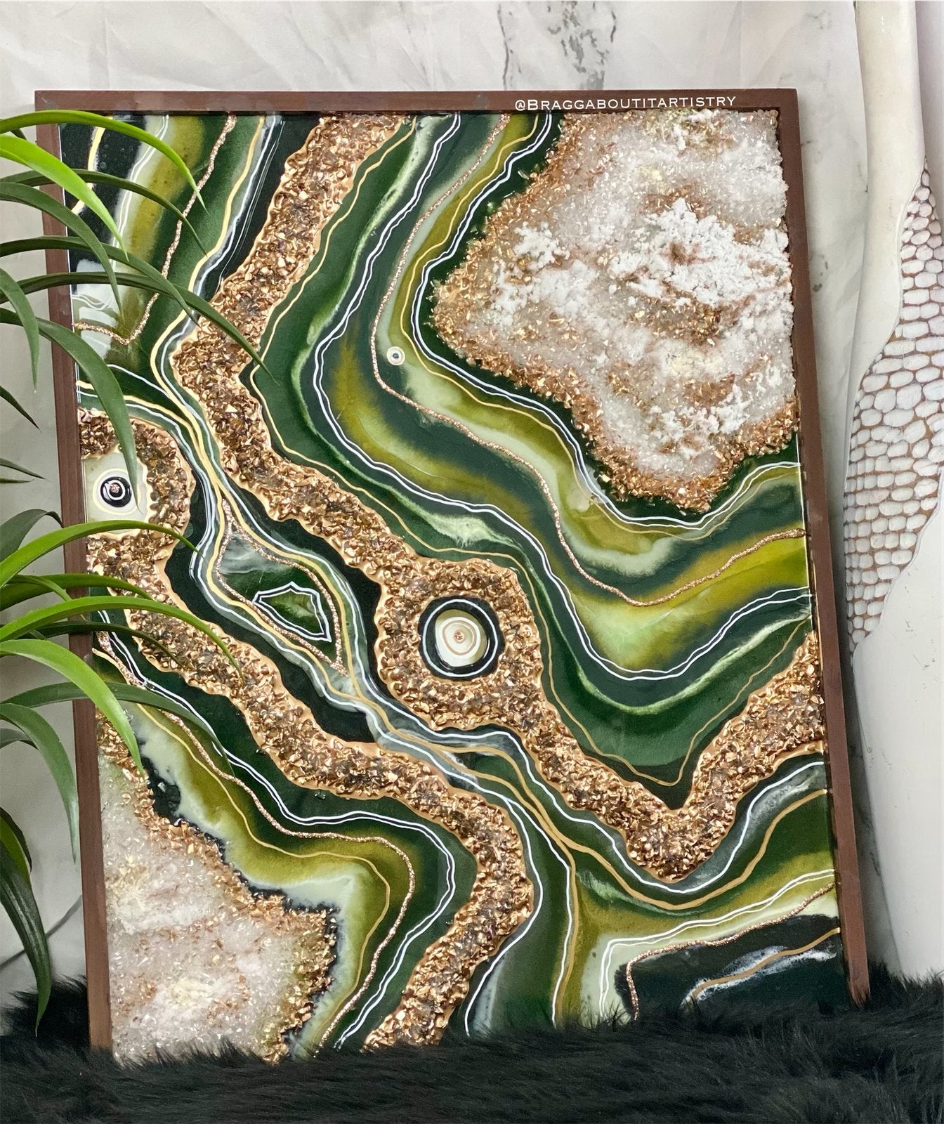 Geode in Forest Green - Bragg About It Artistry