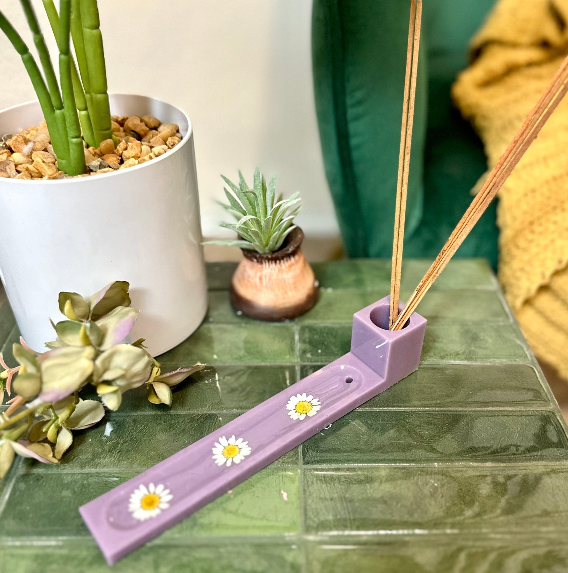 Purple Floral Incense Holder - Bragg About It Artistry