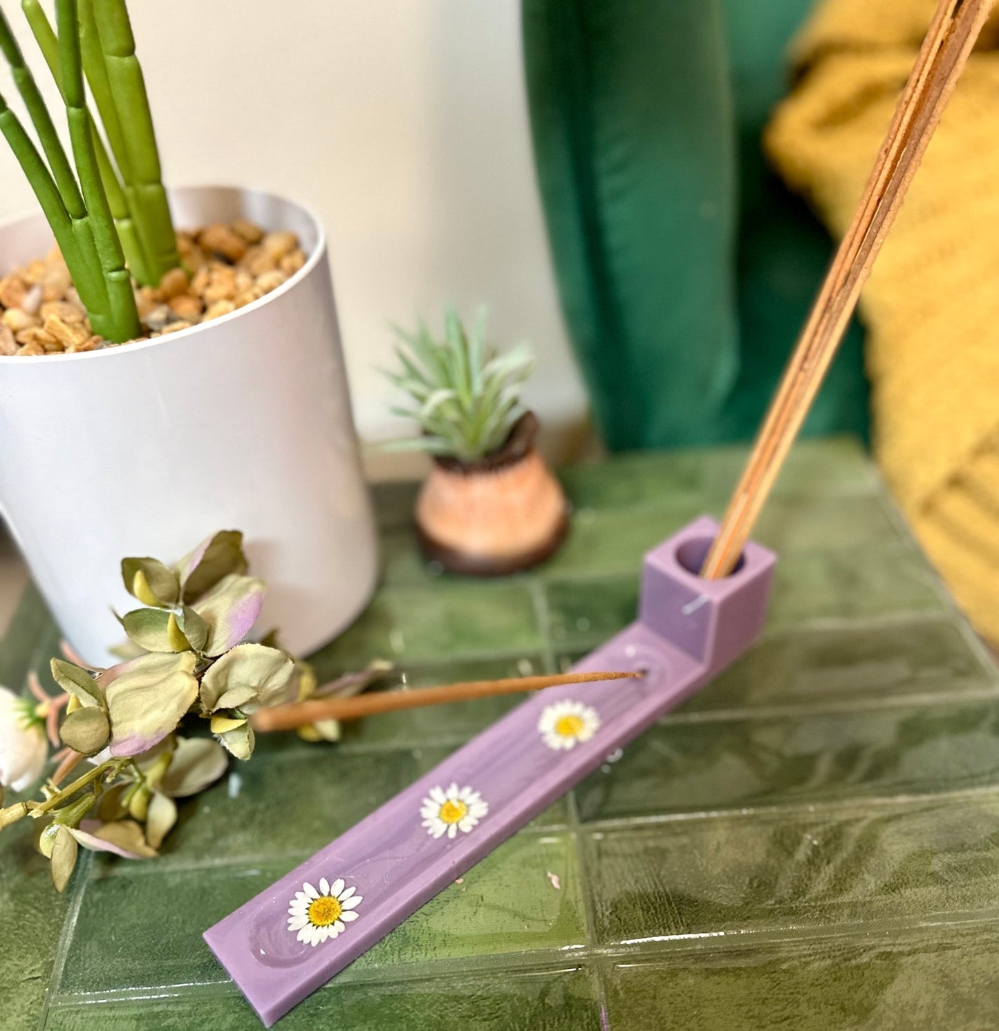 Purple Floral Incense Holder - Bragg About It Artistry