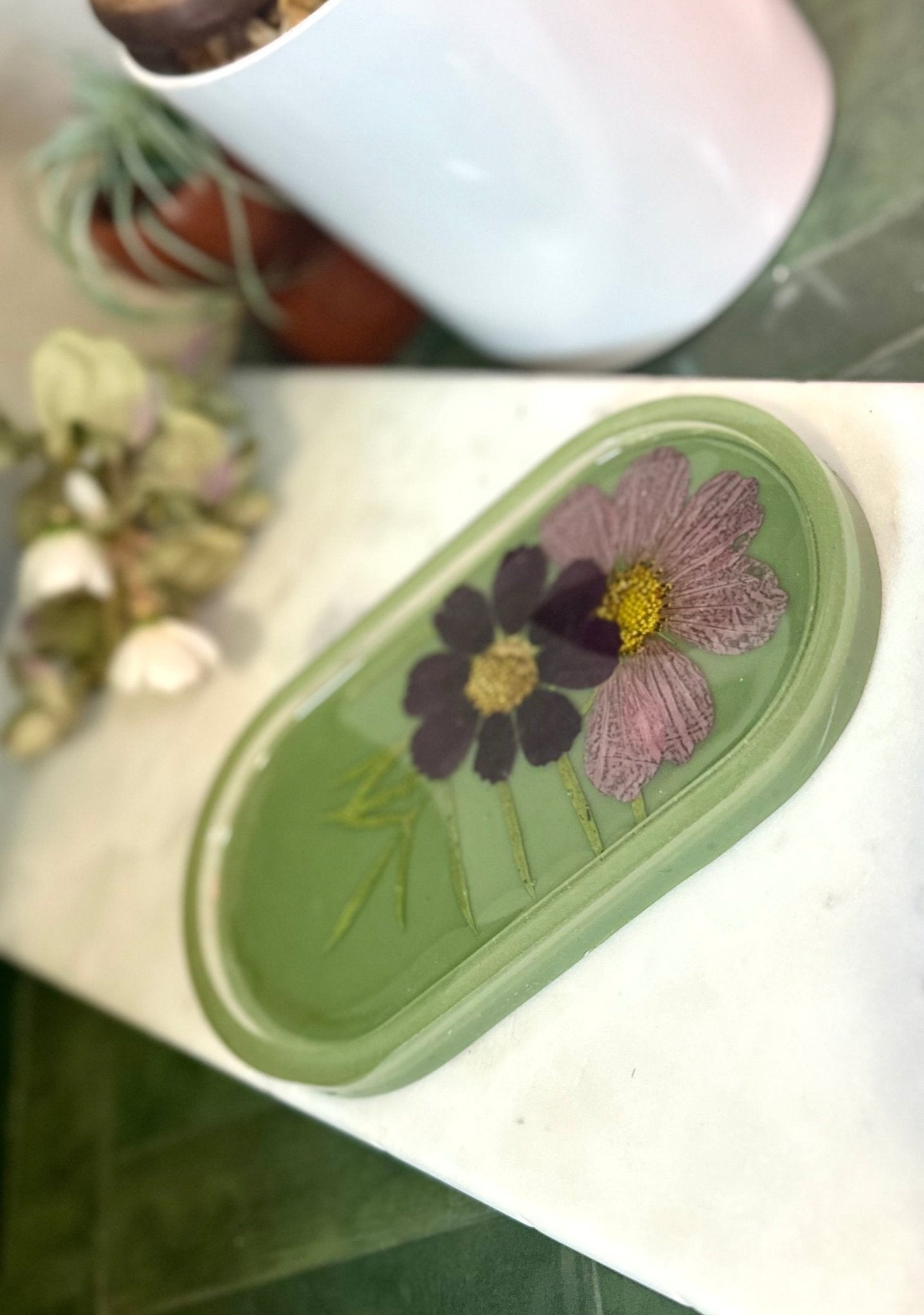 Purple Floral Oval Tray - Bragg About It Artistry