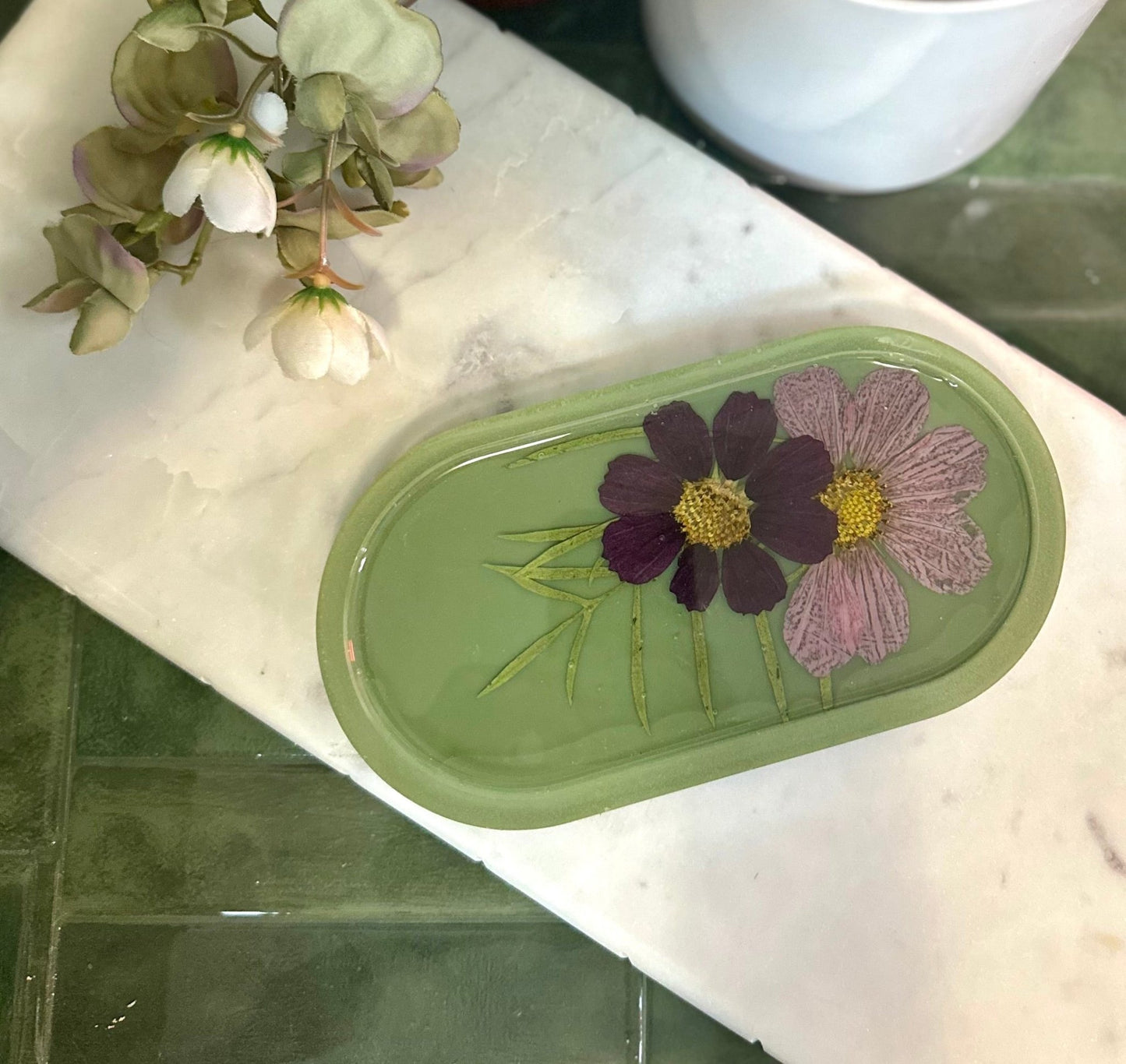 Purple Floral Oval Tray - Bragg About It Artistry